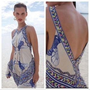 Anthropologie LEIFNOTES Blue Bombus Bee Dress